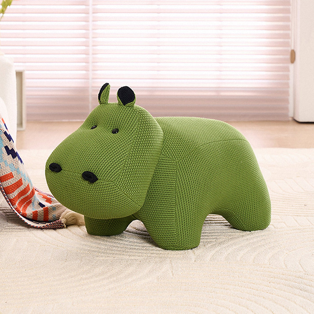 Contemporary Mixed Weave Fabric Ottoman Decoration HIPPO
