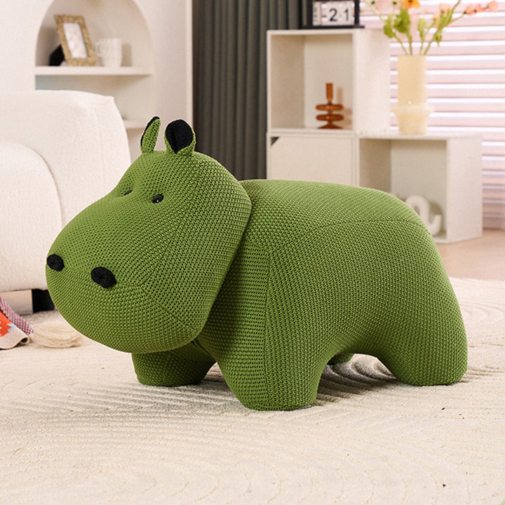 Contemporary Mixed Weave Fabric Ottoman Decoration HIPPO