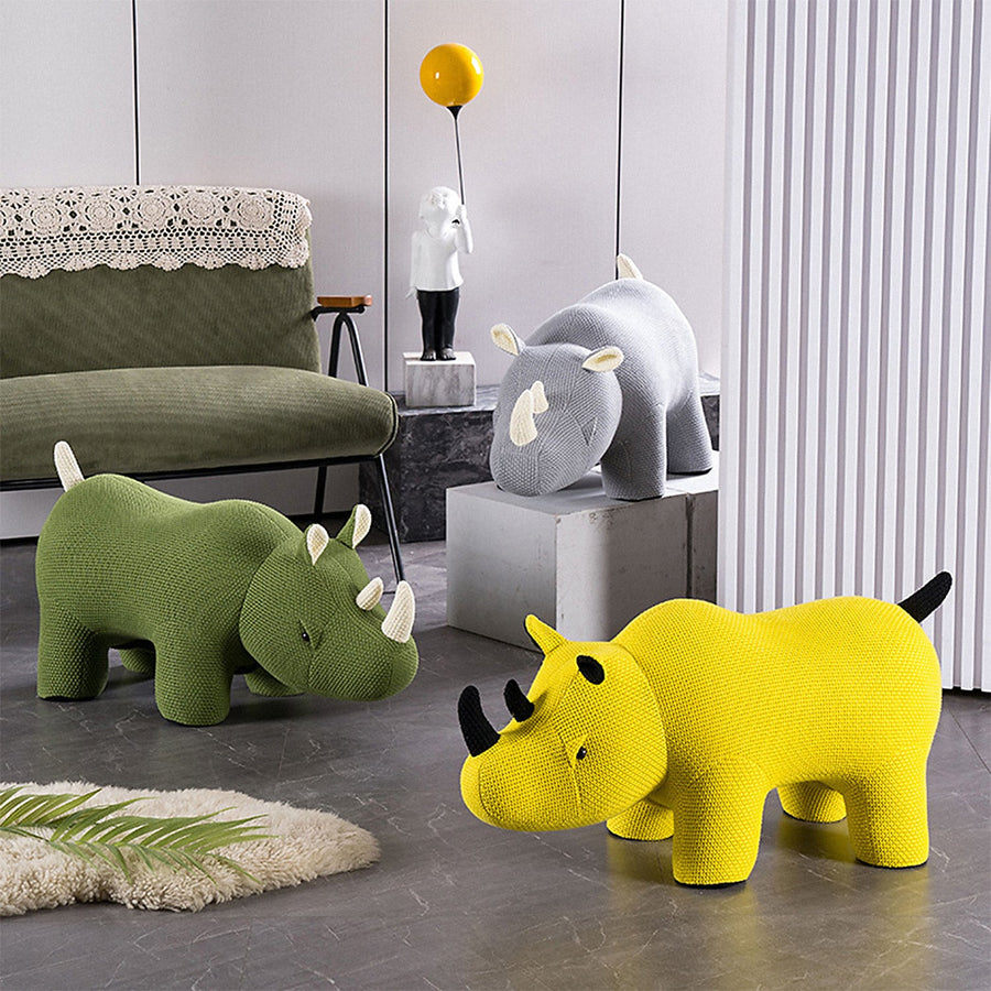 Contemporary Mixed Weave Fabric Ottoman Decoration RHINO