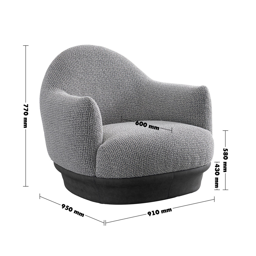 Modern Mixed Weave Revolving 1 Seater Sofa TWIGG