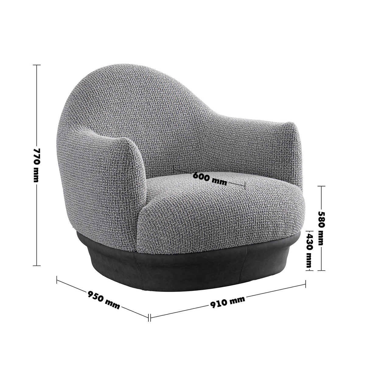 Modern mixed weave revolving 1 seater sofa twigg size charts.