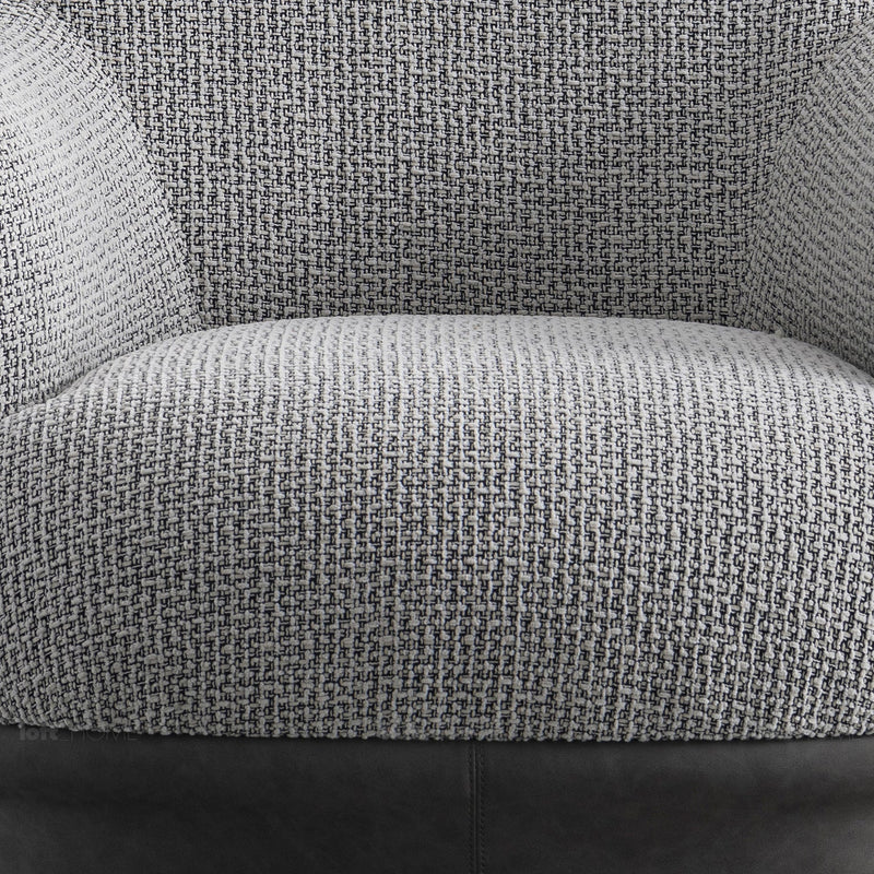 Modern mixed weave revolving 1 seater sofa twigg in real life style.