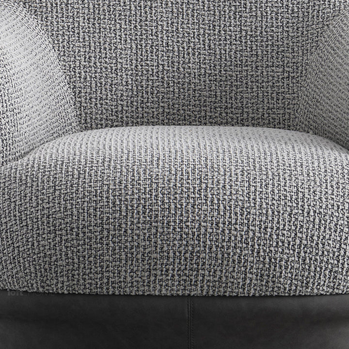 Modern mixed weave revolving 1 seater sofa twigg in real life style.