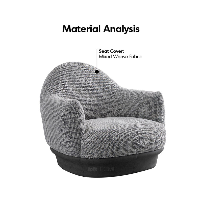 Modern mixed weave revolving 1 seater sofa twigg in details.