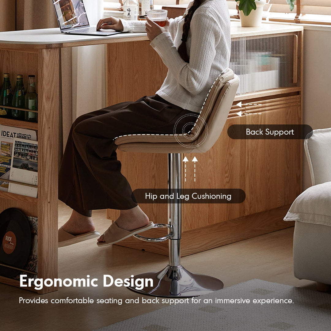 Modern PU Leather Height Adjustable Revolving Bar Chair SPIN