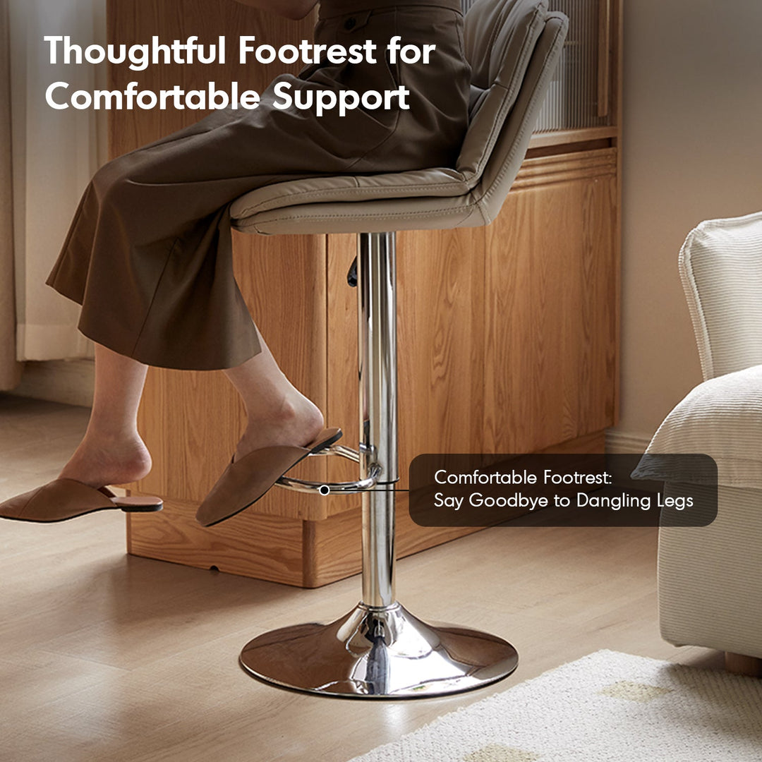 Modern PU Leather Height Adjustable Revolving Bar Chair SPIN