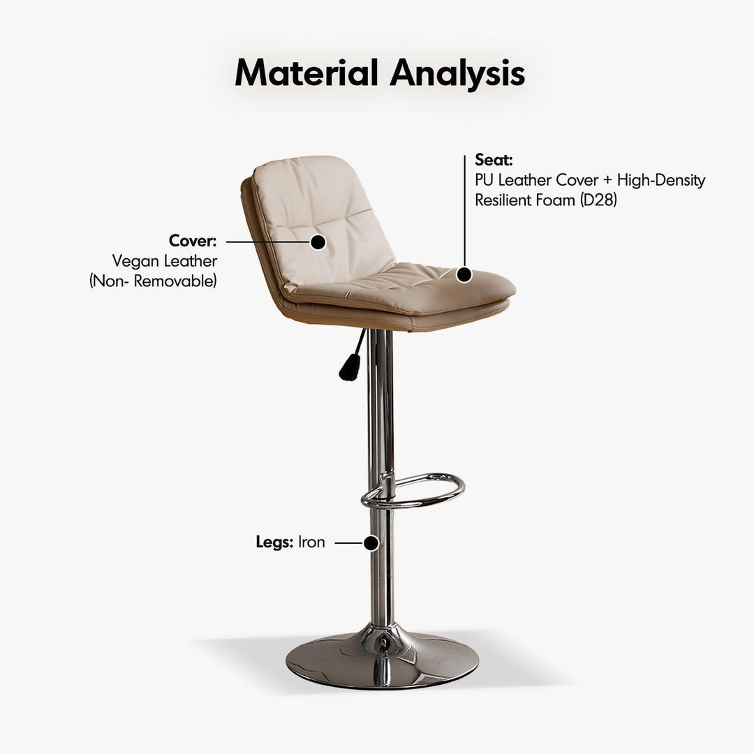 Modern PU Leather Height Adjustable Revolving Bar Chair SPIN