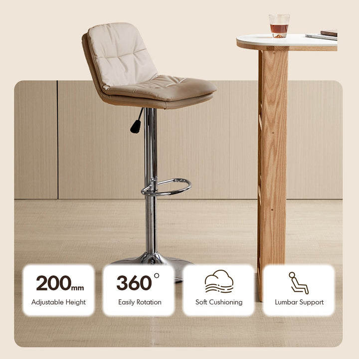 Modern PU Leather Height Adjustable Revolving Bar Chair SPIN