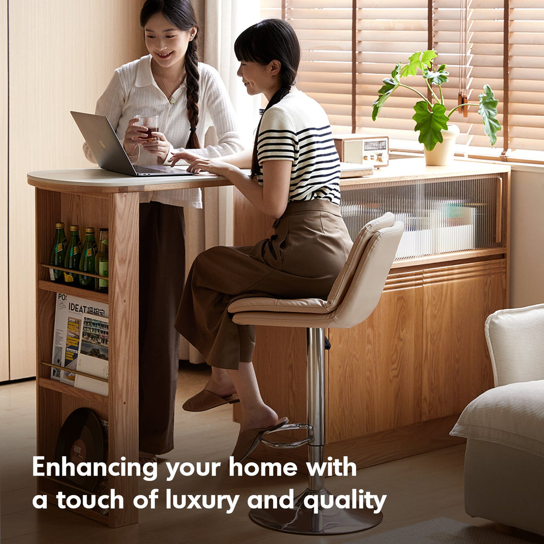 Modern PU Leather Height Adjustable Revolving Bar Chair SPIN