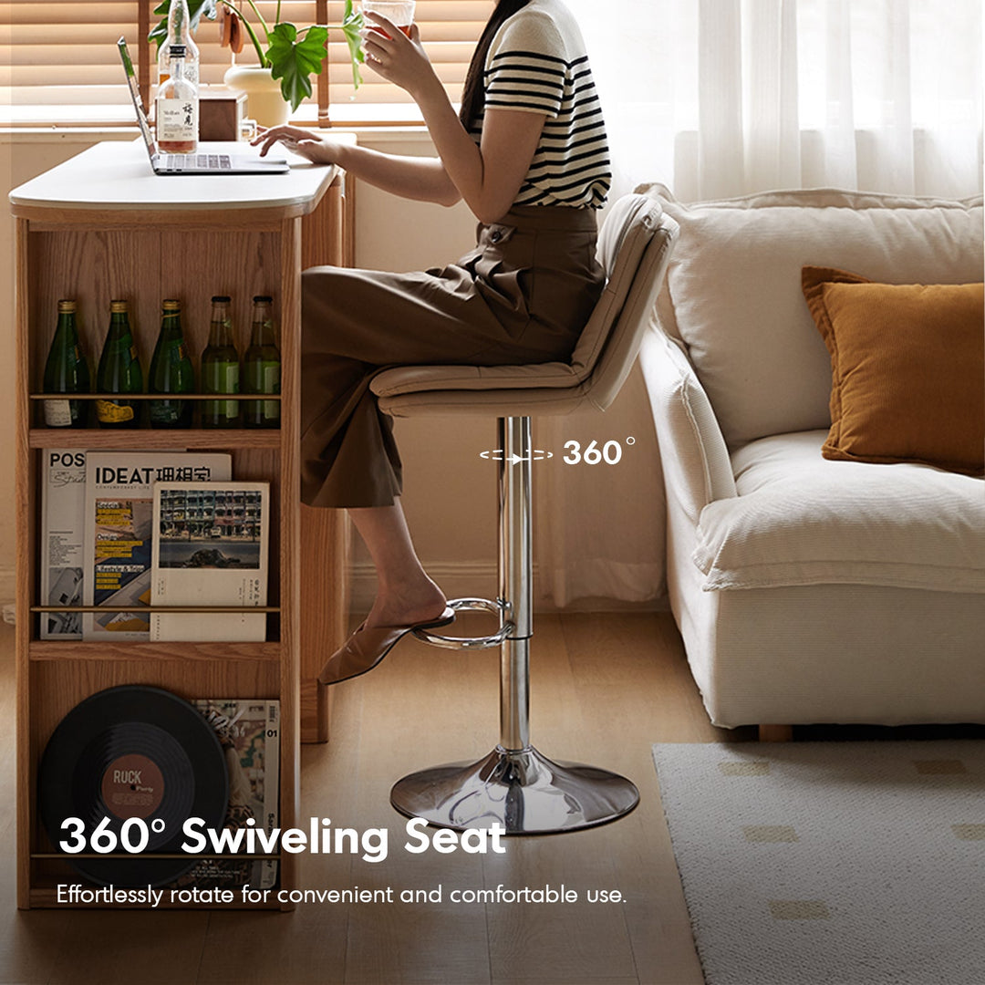 Modern PU Leather Height Adjustable Revolving Bar Chair SPIN