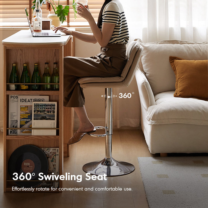 Modern PU Leather Height Adjustable Revolving Bar Chair SPIN