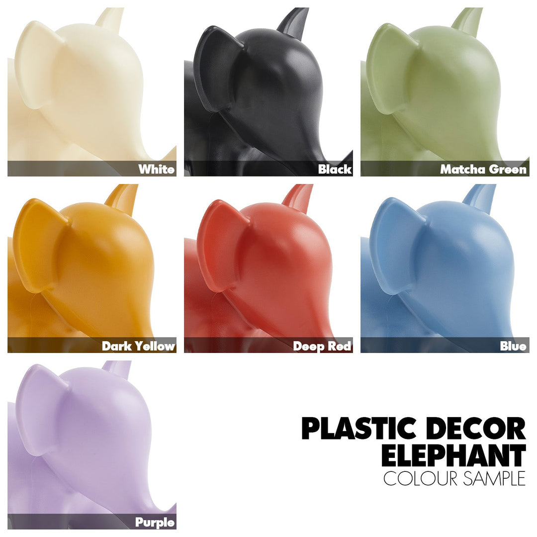 Contemporary plastic ottoman elephant color swatches.