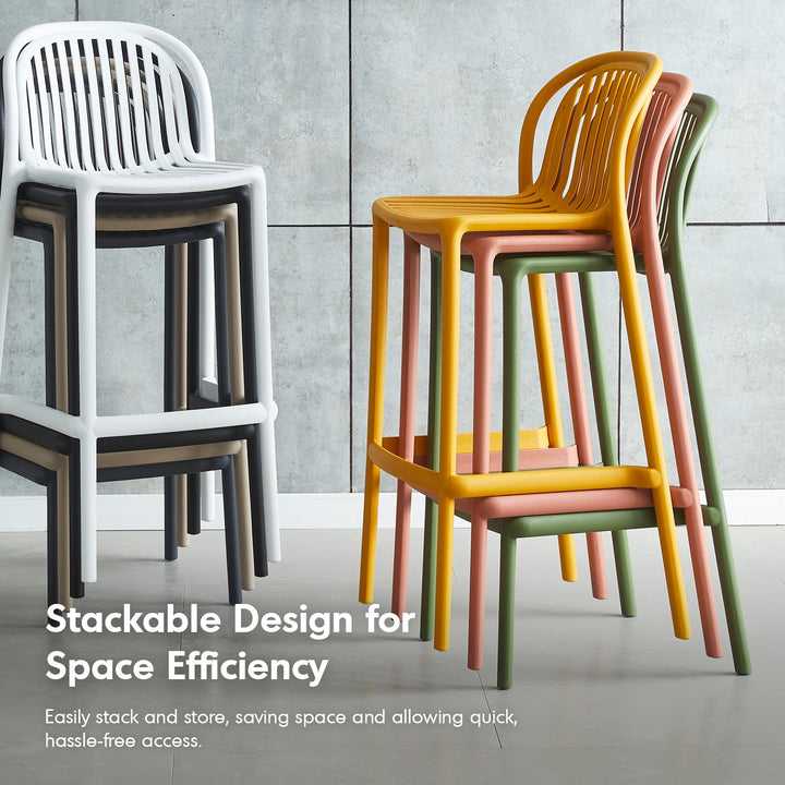 Contemporary Plastic Stackable Bar Chair FLARE