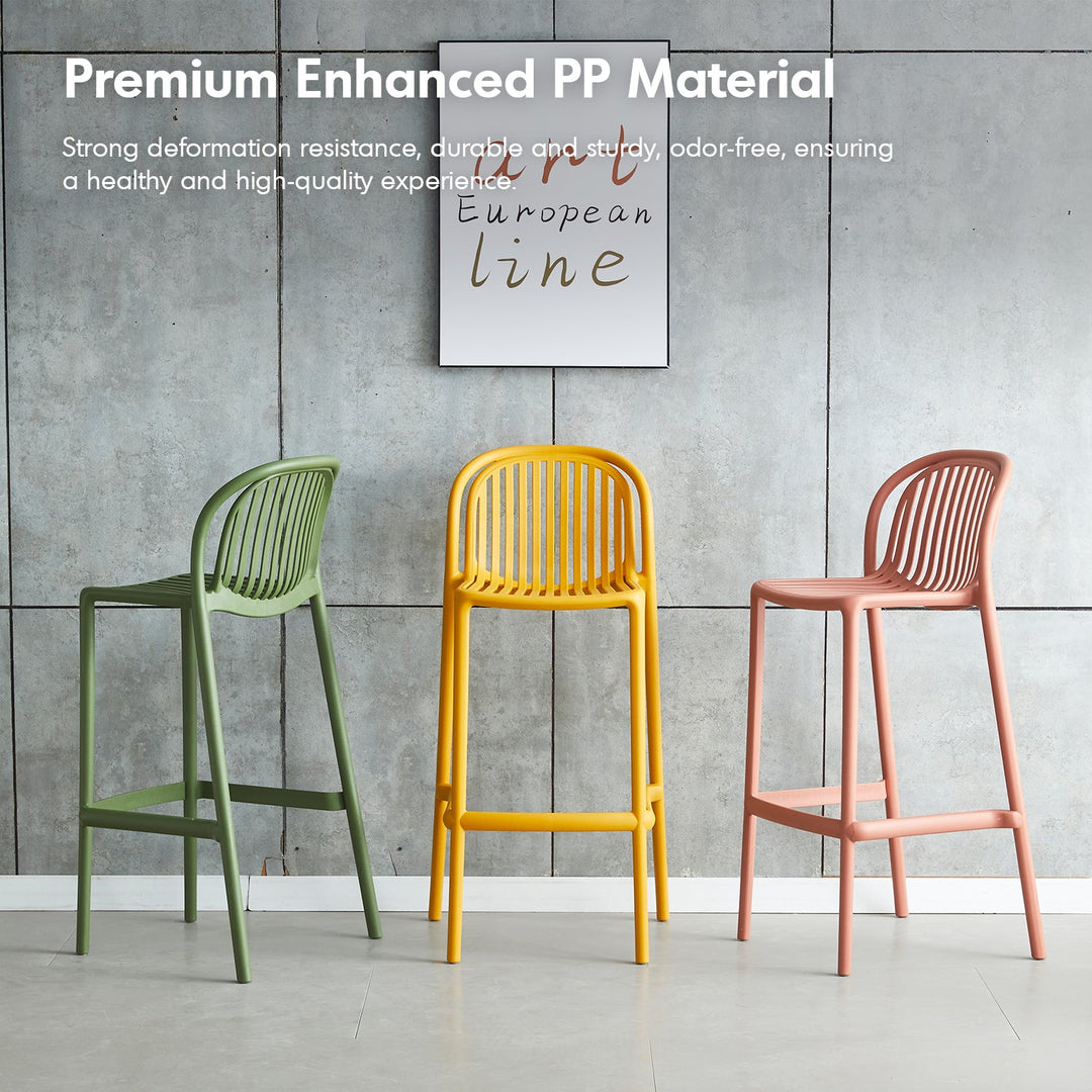 Contemporary Plastic Stackable Bar Chair FLARE