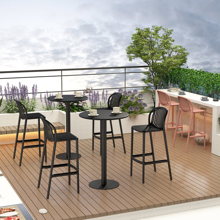 Contemporary Plastic Stackable Bar Chair FLARE