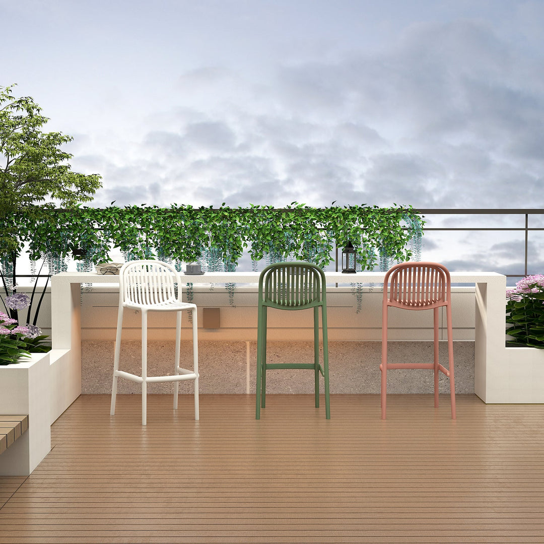 Contemporary Plastic Stackable Bar Chair FLARE
