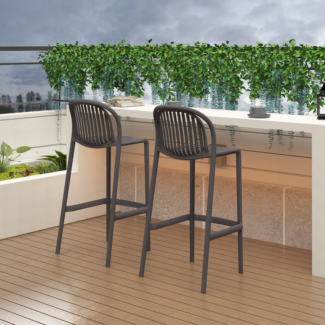 Contemporary Plastic Stackable Bar Chair FLARE