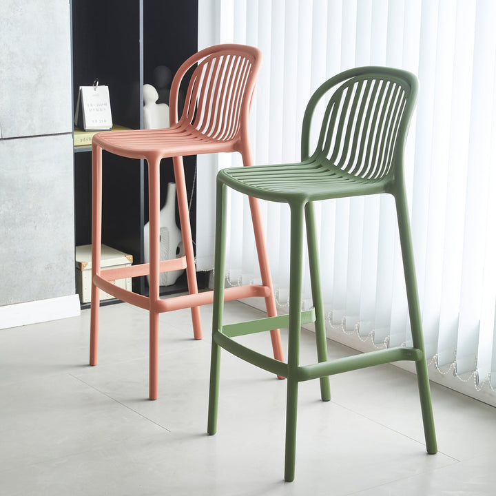 Contemporary Plastic Stackable Bar Chair FLARE