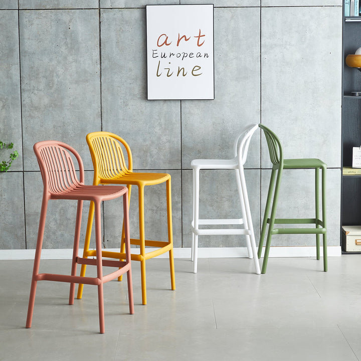 Contemporary Plastic Stackable Bar Chair FLARE