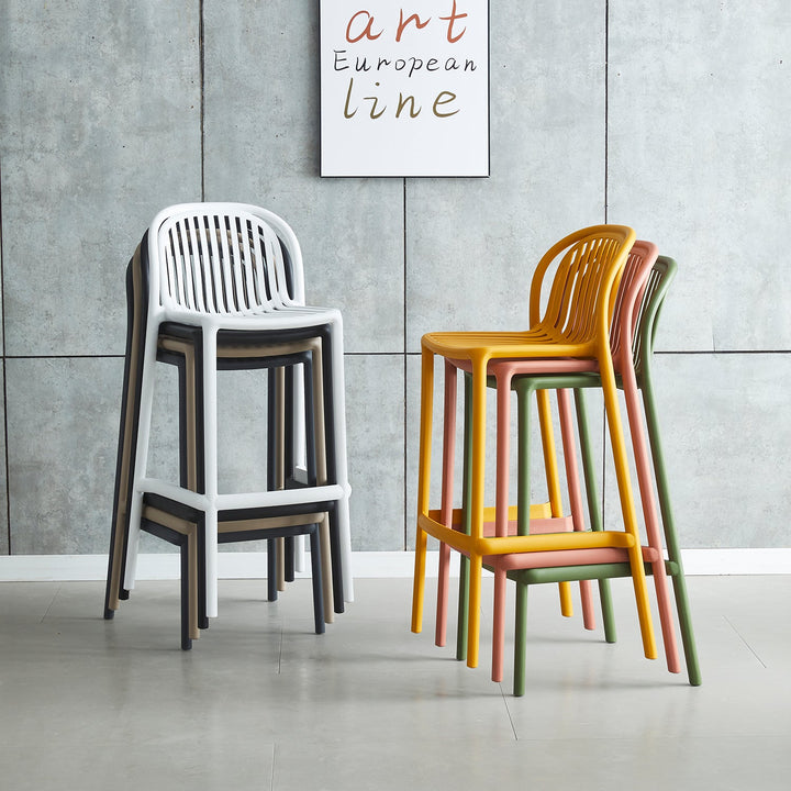 Contemporary Plastic Stackable Bar Chair FLARE