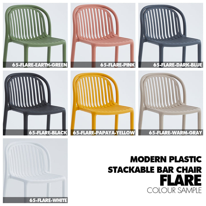 Contemporary Plastic Stackable Bar Chair FLARE