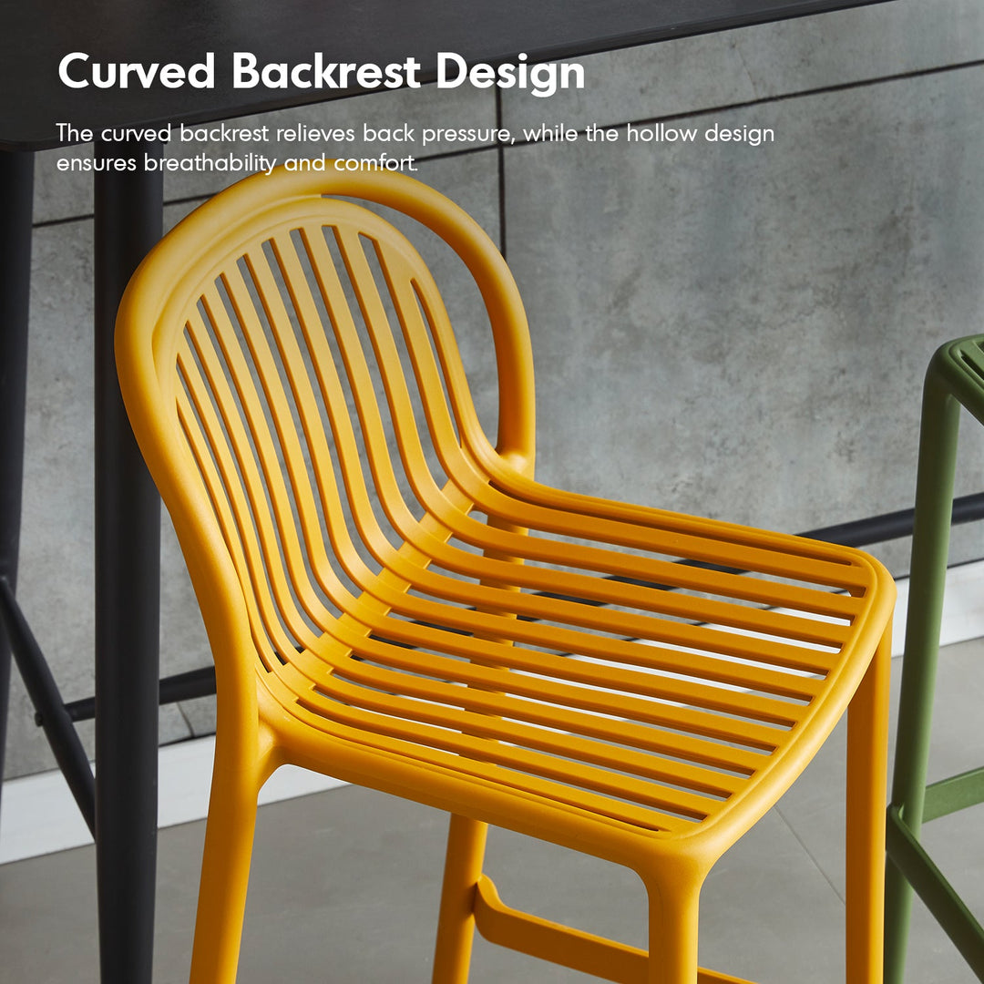 Contemporary Plastic Stackable Bar Chair FLARE