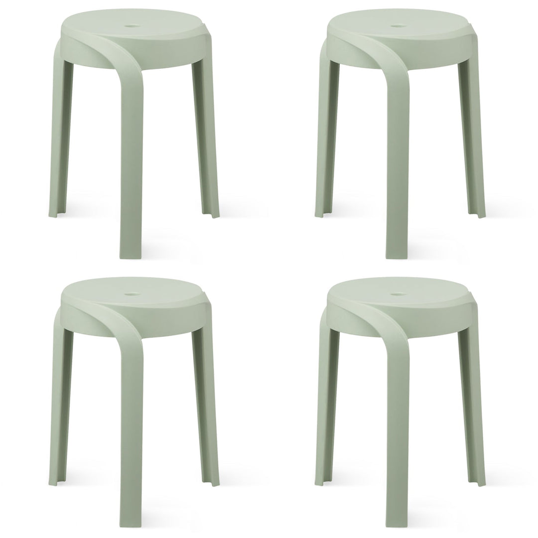 Modern Plastic Stackable Dining Stool 4pcs Set WHIRL