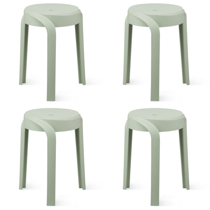 Modern Plastic Stackable Dining Stool 4pcs Set WHIRL