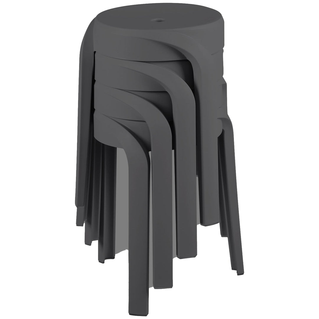 Modern Plastic Stackable Dining Stool 4pcs Set WHIRL