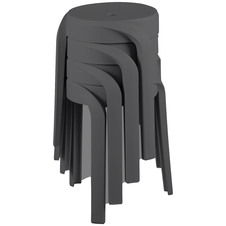 Modern Plastic Stackable Dining Stool 4pcs Set WHIRL
