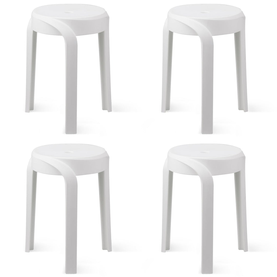 Modern Plastic Stackable Dining Stool 4pcs Set WHIRL