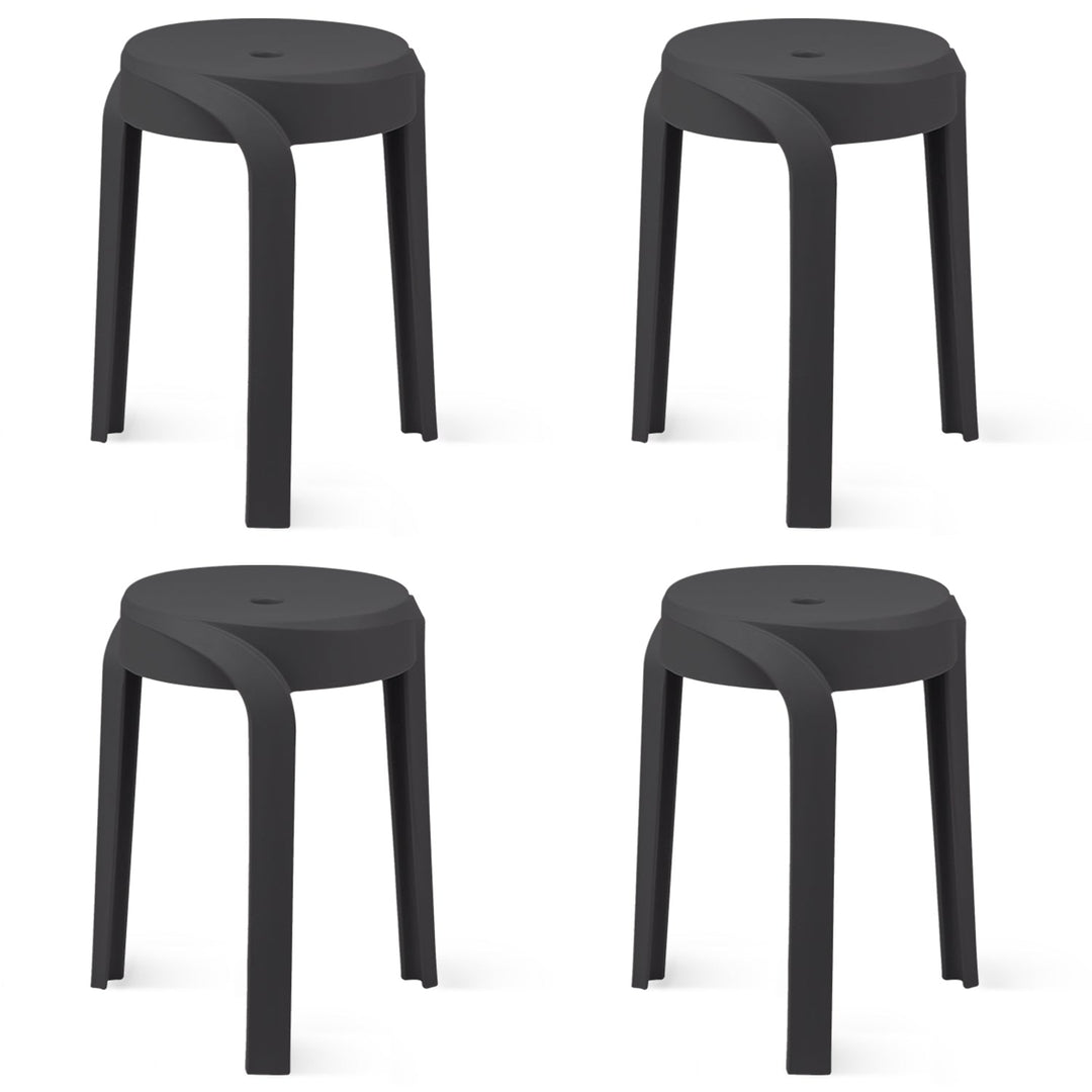Modern Plastic Stackable Dining Stool 4pcs Set WHIRL