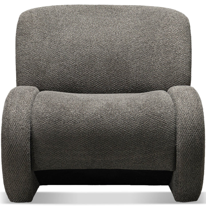 Cream sherpa fabric fabric 1 seater sofa boulder in white background.