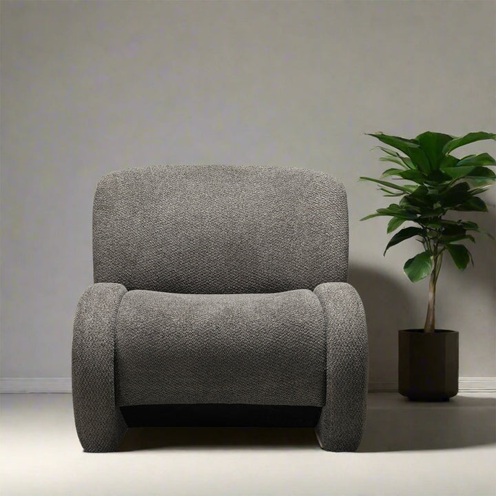 Cream sherpa fabric fabric 1 seater sofa boulder environmental situation.