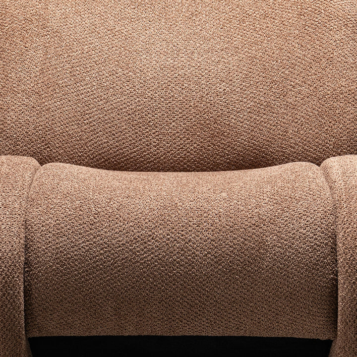 Cream sherpa fabric fabric 1 seater sofa boulder in real life style.