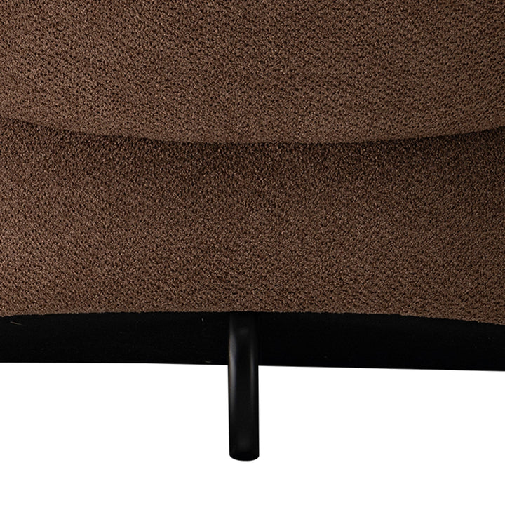 Cream sherpa fabric fabric 1 seater sofa boulder in details.