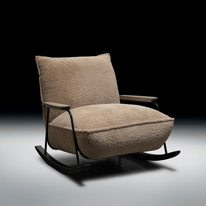 Cream Sherpa Fabric Rocking Chair 1 Seater Sofa CLOUDY