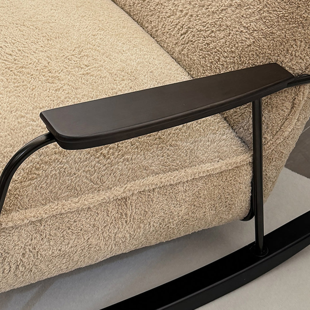 Cream Sherpa Fabric Rocking Chair 1 Seater Sofa CLOUDY