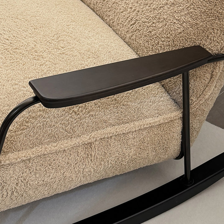 Cream Sherpa Fabric Rocking Chair 1 Seater Sofa CLOUDY