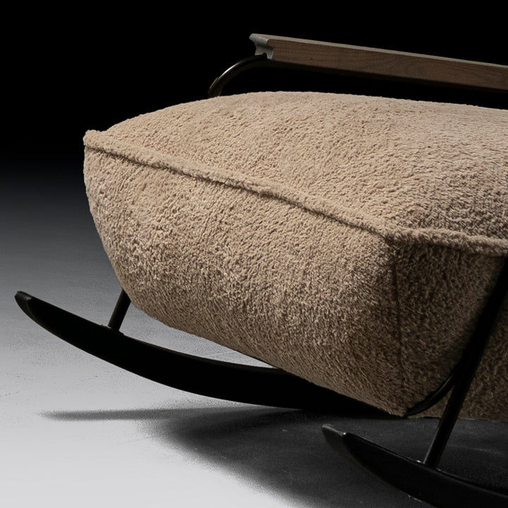 Cream Sherpa Fabric Rocking Chair 1 Seater Sofa CLOUDY