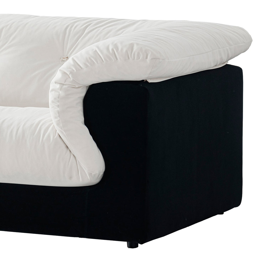 Cream suede fabric 2 seater sofa camellia conceptual design.