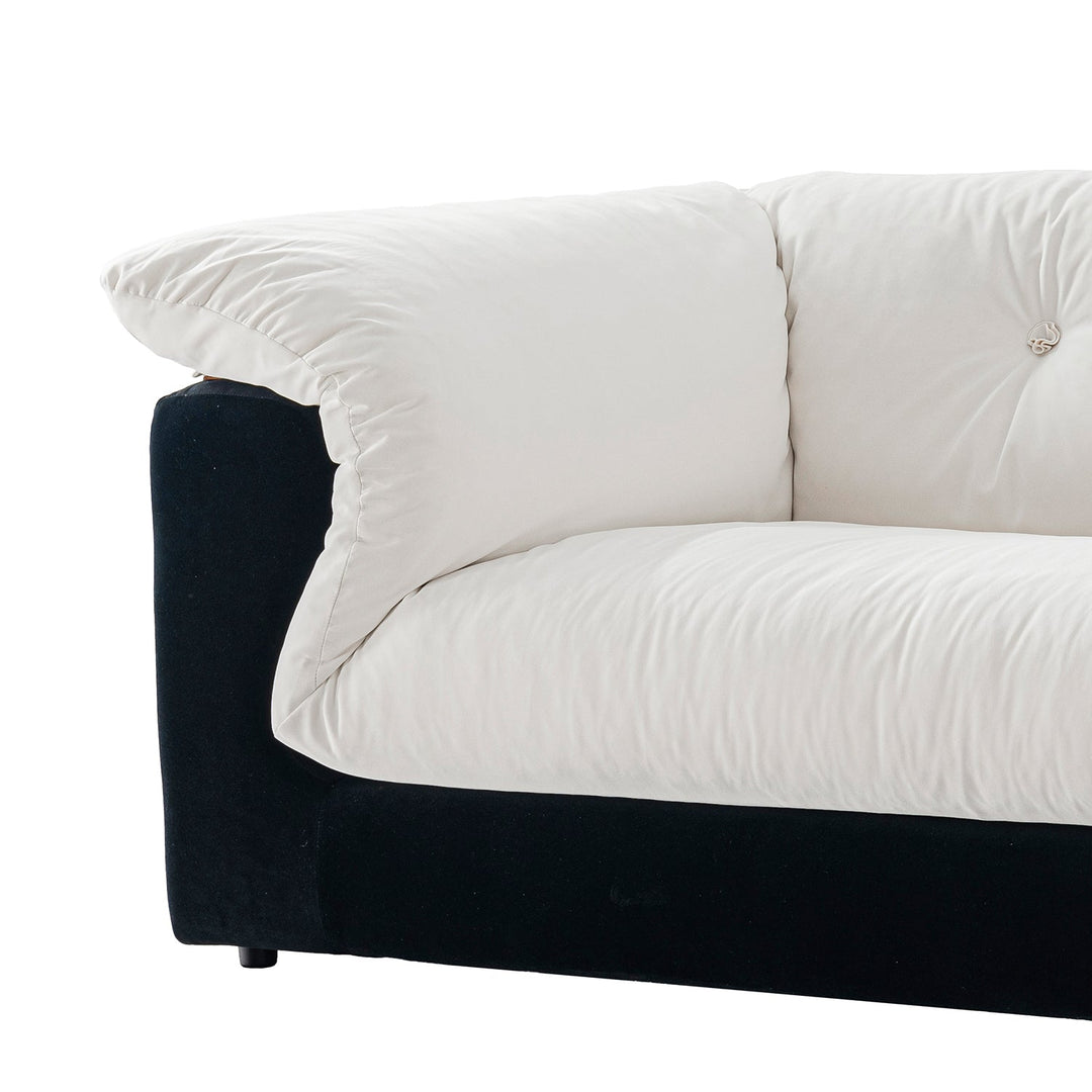 Cream suede fabric 3 seater sofa camellia environmental situation.