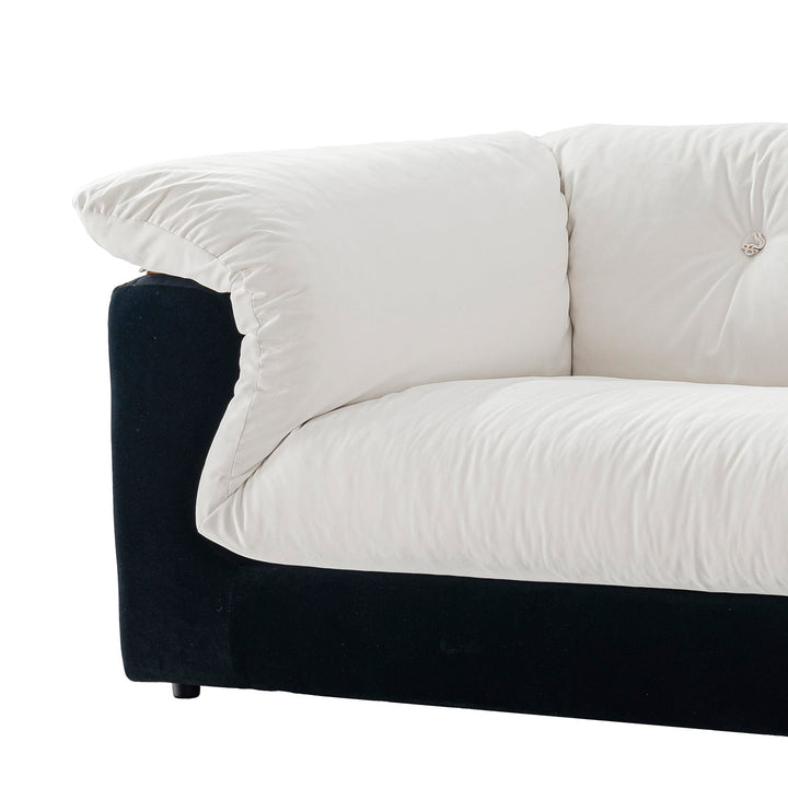 Cream suede fabric 3 seater sofa camellia environmental situation.