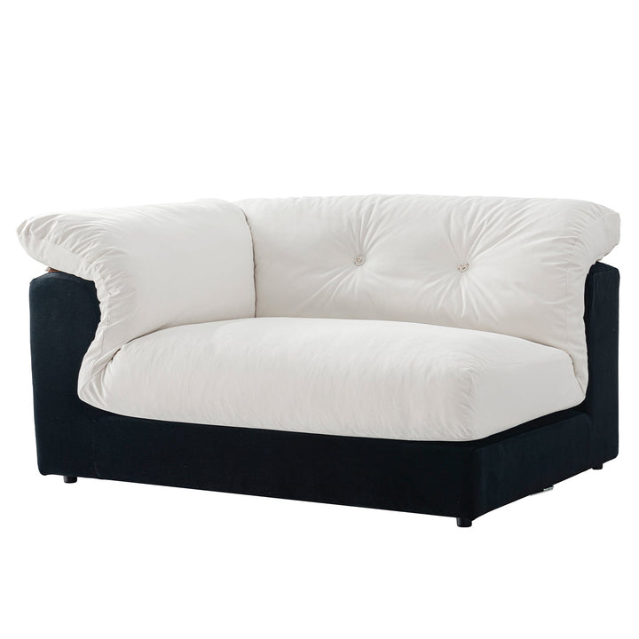 Cream suede fabric 4 seater sofa camellia conceptual design.