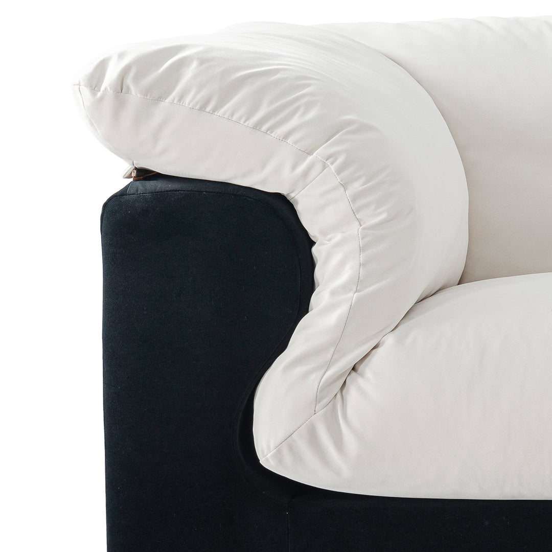 Cream Suede Fabric 4 Seater Sofa CAMELLIA