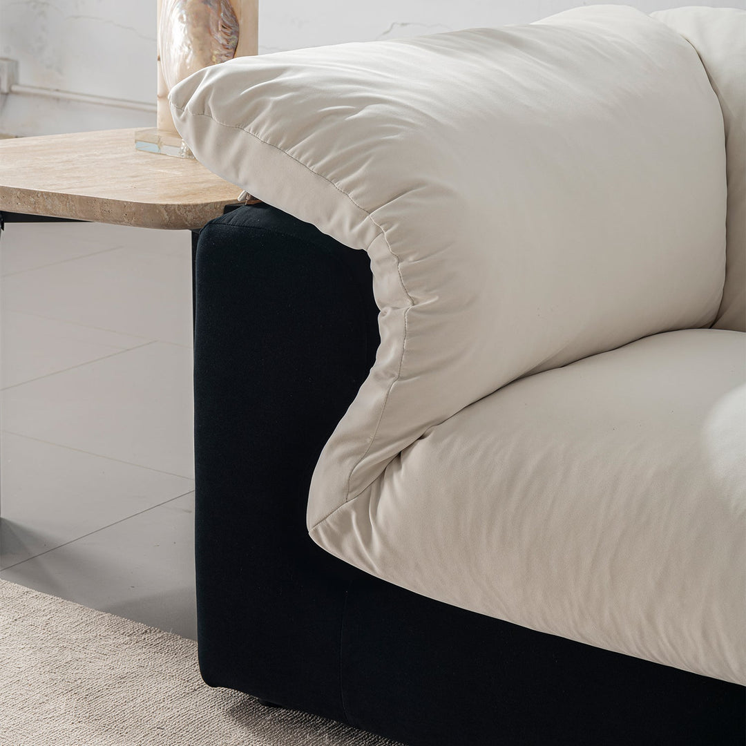 Cream Suede Fabric 4 Seater Sofa CAMELLIA