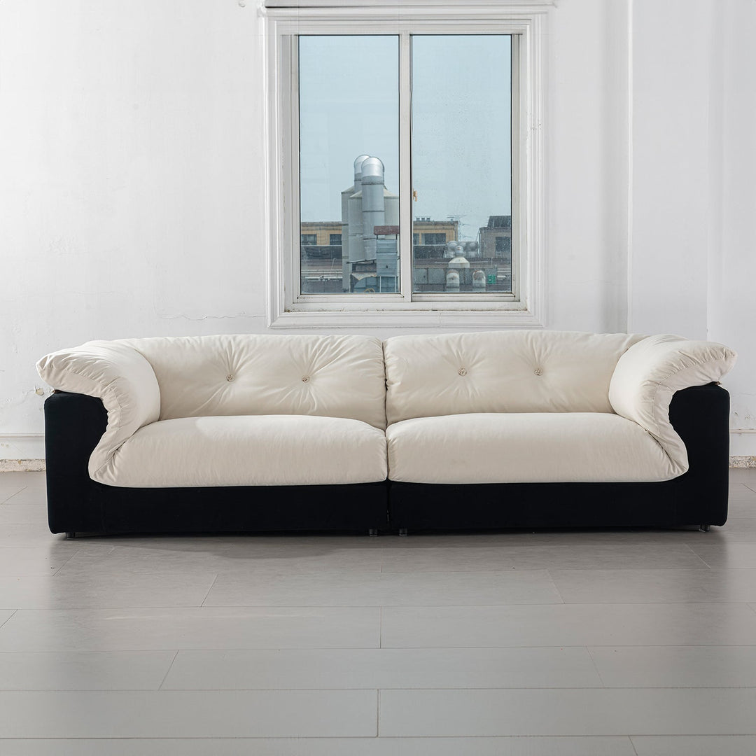 Cream Suede Fabric 4 Seater Sofa CAMELLIA