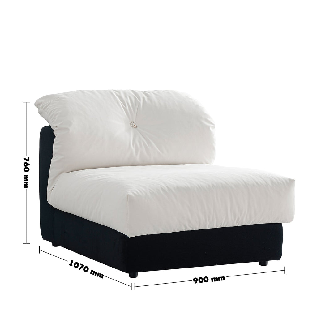 Cream Suede Fabric Armless 1 Seater Sofa CAMELLIA