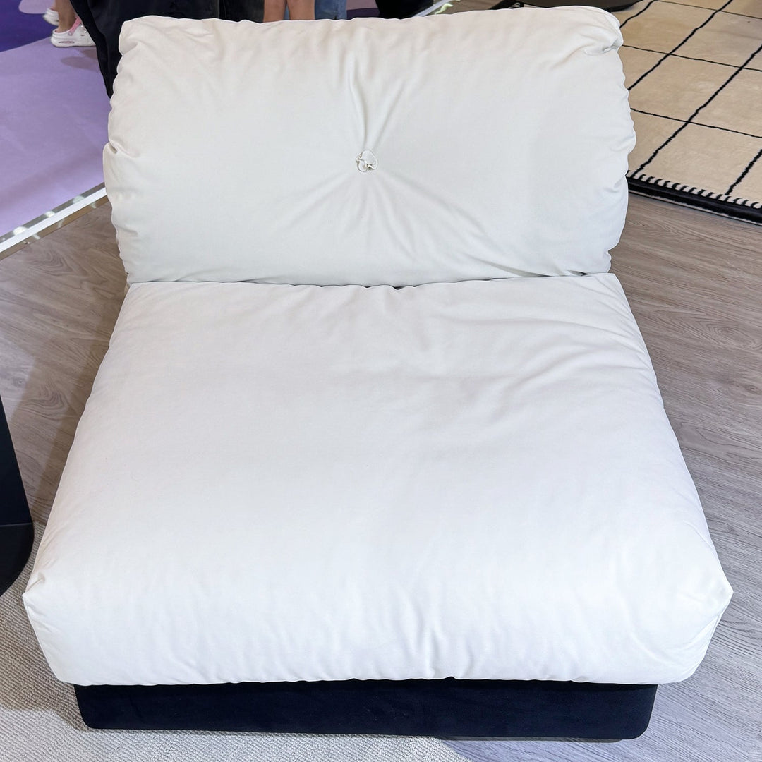 Cream Suede Fabric Armless 1 Seater Sofa CAMELLIA