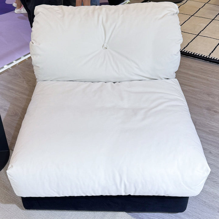 Cream Suede Fabric Armless 1 Seater Sofa CAMELLIA